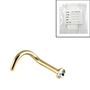 Sterile Gold Plated Titanium (PVD)Titanium Jewelled Nose Studs