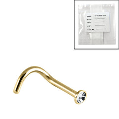 Sterile Gold Titanium Jewelled Nose Studs