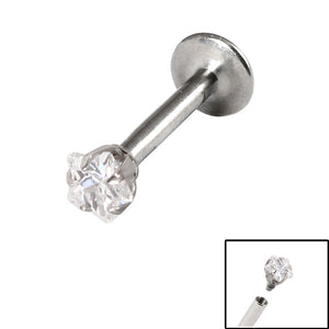 Titanium Internally Threaded Labrets 1.2mm - Steel Claw Set Jewelled Star