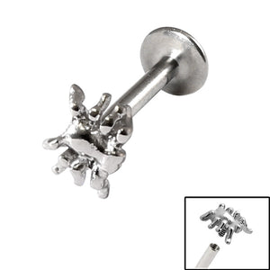 Titanium Internally Threaded Labrets 1.2mm - Steel Spider