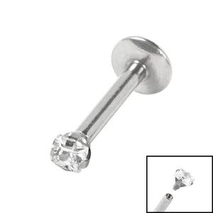 Titanium Internally Threaded Labrets 1.2mm - Steel Claw Set Jewelled Square