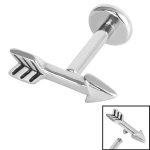 Titanium Internally Threaded Labrets 1.2mm - Steel Arrow