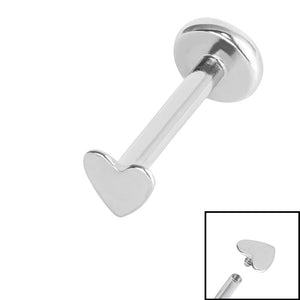 Titanium Internally Threaded Labrets 1.2mm - Steel Heart