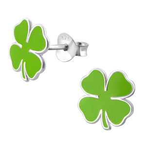 Sterling Silver 4 Leaf Clover Ear Stud Earrings