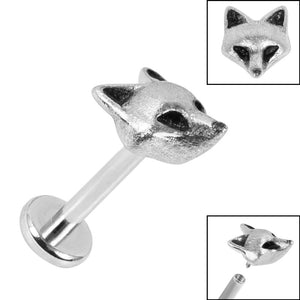 Titanium Internally Threaded Labrets 1.2mm - Steel Fox