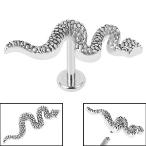 Titanium Internally Threaded Labrets 1.2mm - Steel Snake