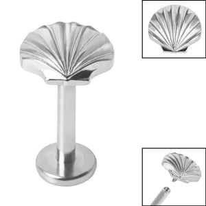 Titanium Internally Threaded Labrets 1.2mm - Titanium Clam Shell