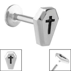 Titanium Internally Threaded Labrets 1.2mm - Steel Coffin