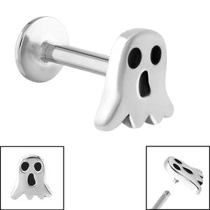Titanium Internally Threaded Labrets 1.2mm - Steel Ghost