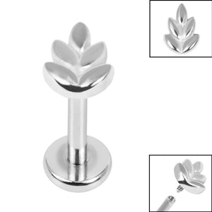 Titanium Internally Threaded Labrets 1.2mm - Steel Fern