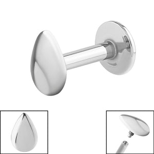Titanium Internally Threaded Labrets 1.2mm - Steel Plain Teardrop