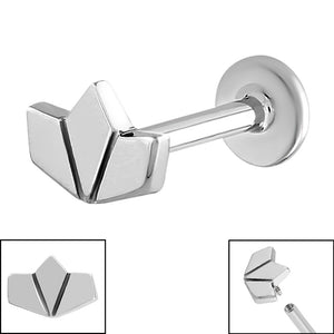 Titanium Internally Threaded Labrets 1.2mm - Steel Origami Fan