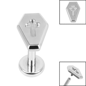 Titanium Internally Threaded Labrets 1.2mm - Titanium Coffin