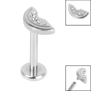 Titanium Internally Threaded Labrets 1.2mm - Titanium Watermelon