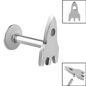 Titanium Internally Threaded Labrets 1.2mm - Steel Rocket