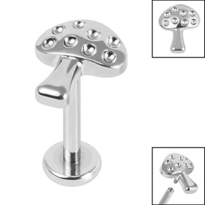 Titanium Internally Threaded Labrets 1.2mm - Titanium Mushroom