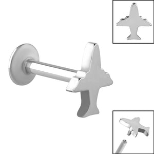 Titanium Internally Threaded Labrets 1.2mm - Steel Plane