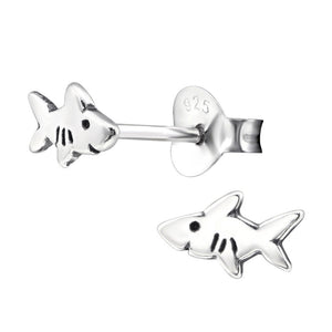 Sterling Silver Shark Ear Stud Earrings ES131