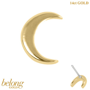 belong 14ct Solid Gold Threadless (Bend fit) Crescent Moon