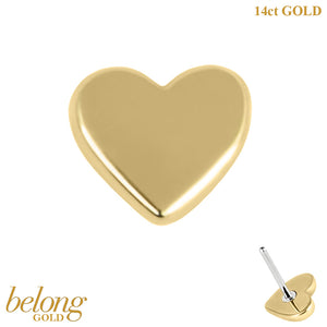 belong 14ct Solid Gold Threadless (Bend fit) Heart