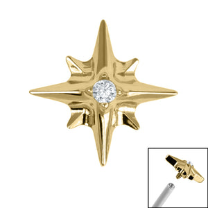 Titanium 8 Point Jewelled Star for Internal Thread shafts in 1.2mm
