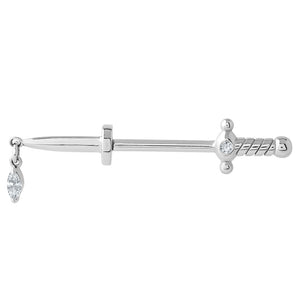 Steel Dagger with Marquise Drop Internal Thread Nipple Bar