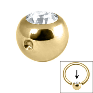 Gold Steel Clip in Jewelled Balls