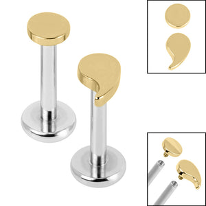 Titanium Internally Threaded Labrets 1.2mm - Titanium Semicolon