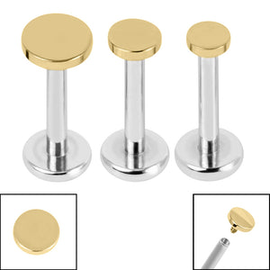 Titanium Internally Threaded Labrets 1.2mm - Titanium Disk Triple Pack
