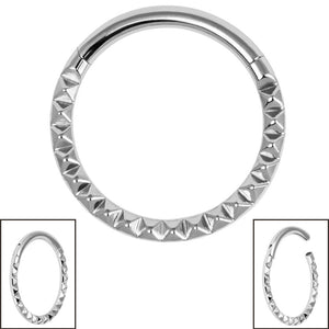 Titanium Pyramid Eternity Clicker Ring