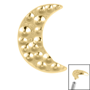Titanium Hammered Crescent Moon for Internal Thread shafts in 1.2mm