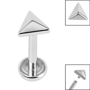 Titanium Internally Threaded Labrets 1.2mm - Titanium Pyramid Triangle
