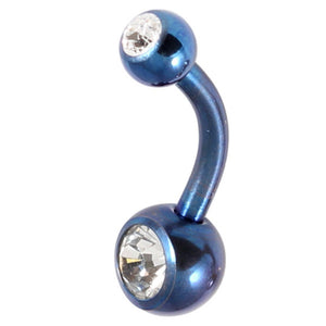 Titanium Baby Double Jewelled Belly Bar