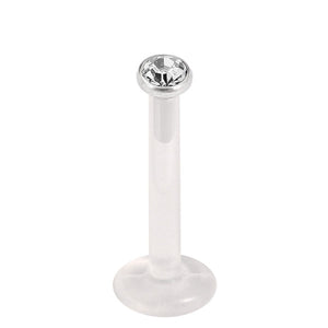 Bioflex Push-fit Labret with Steel Jewelled Disk (2.35mm Disk)