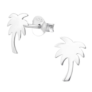 Sterling Silver Palm Tree Ear Stud Earrings ES64