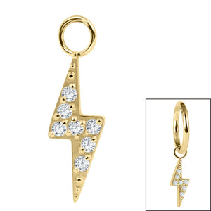 Titanium Charm - Jewelled Lightning Bolt
