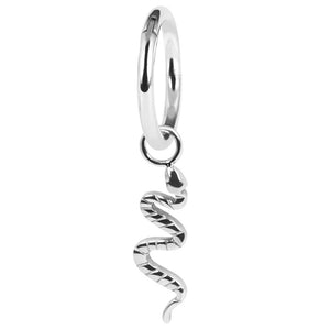 Titanium Hinged Segment Ring with Titanium Snake Charm