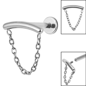 Titanium Internally Threaded Labrets 1.2mm - Titanium Single Loop Chain Drop