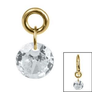 Titanium Charm - Floating Round Gem