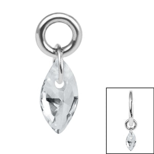 Titanium Charm - Floating Marquise Gem