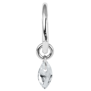 Titanium Hinged Segment Ring with Titanium Floating Marquise Gem Charm