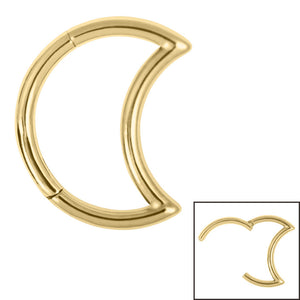 Titanium Crescent Moon Hinged Clicker Ring