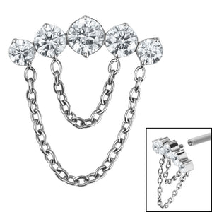 Titanium Double Chain Floating 5 Jewelled Curve for Internal Thread shafts in 1.2mm