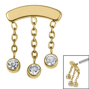 Titanium 3 Jewel Chain Drop for Internal Thread shafts in 1.2mm