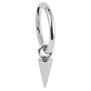 Titanium Hinged Segment Ring with Titanium Spike Charm