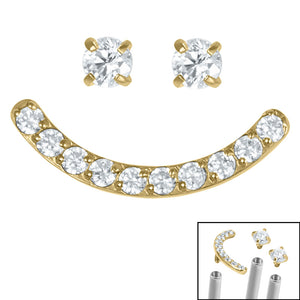 Titanium Jewelled Smiley Face Pack for Internal Thread shafts in 1.2mm