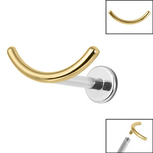 Titanium Internally Threaded Labrets 1.2mm - Titanium Smile Curved Bar
