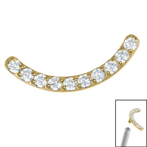 Titanium Claw Set Jewelled Smile Curved Bar for Internal Thread shafts in 1.2mm