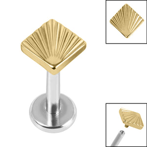 Titanium Internally Threaded Labrets 1.2mm - Titanium Ridged Diamond