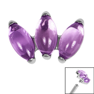 Titanium Claw Set 3 Stone Marquise Fan for Internal Thread shafts in 1.2mm